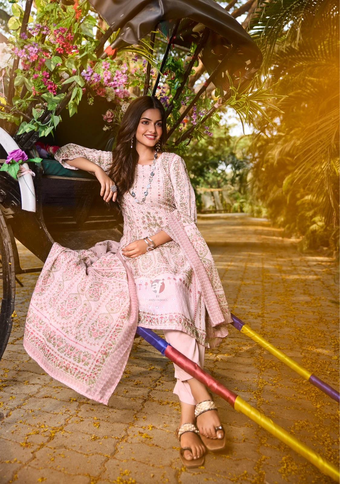 Anju Fabrics Flairs Vol 3 Cotton Schiffli Wholesale Readymade Salwar Suit Catalog — Wholesale Salwar Suits, Anju fabric wholesale from Surat - Gallery Image 2